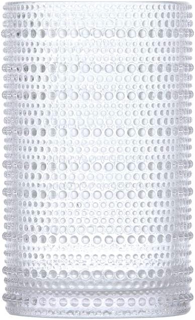 Fortessa Jupiter Beaded Hobnail Glass, 13 Ounce Iced Beverage (Set of 6), Clear