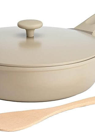 Goodful All-in-One Pan, Multilayer Nonstick, High-Performance Cast Construction, Multipurpose Design Replaces Multiple Pots and Pans, Dishwasher Safe Cookware, 11-Inch, 4.4-Quart Capacity, Linen