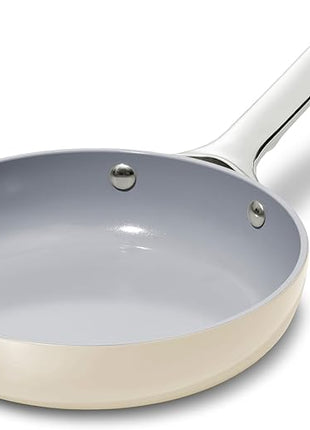Caraway Nonstick Ceramic Mini Fry Pan (1.05 qt, 8") - Non Toxic, PTFE & PFOA Free - Oven Safe & Compatible with All Stovetops (Gas, Electric & Induction) - Cream