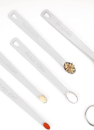 Mini Measuring Spoon Set, Heavy Duty Stainless Steel Measuring Spoons for Cooking Baking, Tablespoon Teaspoon for Dry or Liquid Ingredients, Fits in Spice Jar, 1/64 1/32 1/16 1/8 1/4 tsp