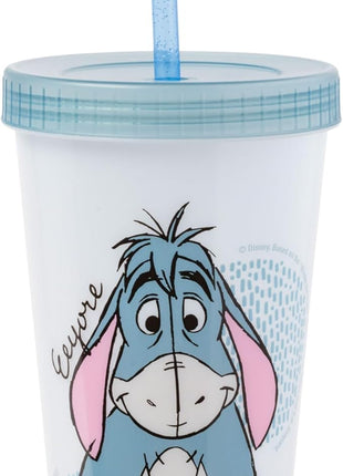 Silver Buffalo Disney Winnie the Pooh 4 Count Color Changing Plastic Tumblers Featuring Eeyore, Winnie the Pooh, Tigger, and Piglet, 24 Ounces (Pack of 12)