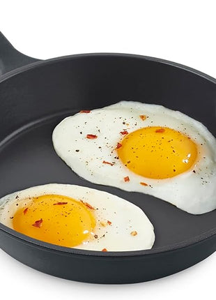 DASH Zakarian 7.5" Nonstick Cast Iron Skillet with Pour Spouts for Searing, Baking, Grilling, Roasting and More - Black