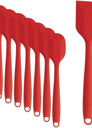 8 Pieces Silicone Spatulas, 8.3 inch Small Spatulas Non-stick Heat-Resistant Non-stick with Stainless Steel Core For Cake Cream Cooking Gadget (Red)
