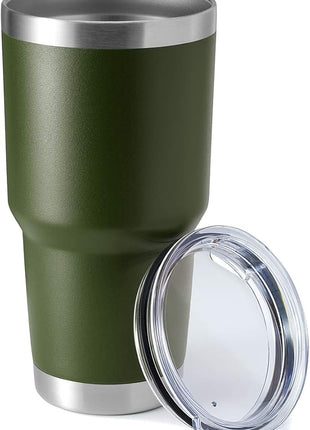 HASLE OUTFITTERS 30oz Stainless Steel Tumbler, Double Wall Vacuum Insulated Travel Mug Tumbler, Durable Insulated Coffee Mug, Gift Box Set (Amey Green, 1)