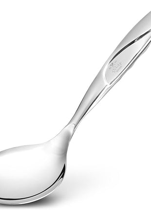 Zulay Kitchen Stainless Steel Serving Spoon - 11.5” Large Cooking & Serving Spoon with Ergonomic Handle - Durable, Rust-Resistant & Dishwasher Safe Kitchen Utensil for Cooking and Buffets