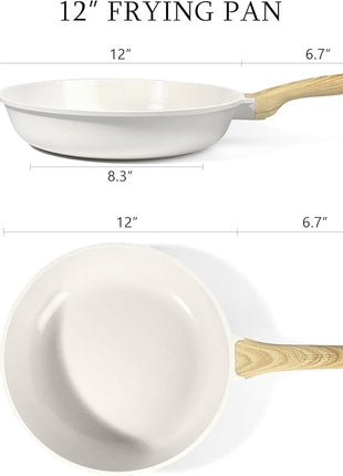 GiPP Ceramic Nonstick Frying Pan - 12 Inch Healthy Non-Toxic Non Stick Skillet Omelette Pans, Induction Compatible Chef Pan, PFAS & PFOA-Free, Dishwasher Safe, Stay Cool Handles