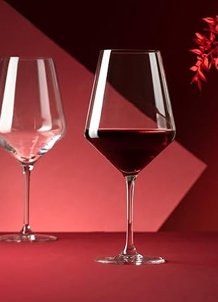 Krosno Crystal Red Wine Glasses | Set of 4 | 24.7 oz | Avant-garde Collection | Ideal for Home, Restaurant and Party | Dishwasher Safe | Lead-Free Crystal Glass