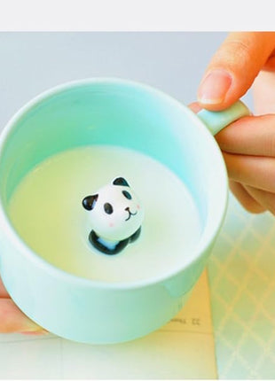 ZaH 3D Mug Animal Inside Cup Cartoon Ceramics Figurine Teacup Christmas Birthday Gift for Boys Girls Kids Women Men Coffee Mug (8 oz Rabbit)