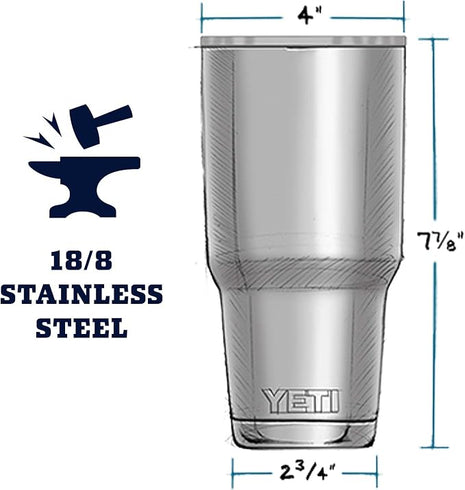 YETI Rambler 30 oz Stainless Steel Vacuum Insulated Tumbler w/MagSlider Lid, Stainless