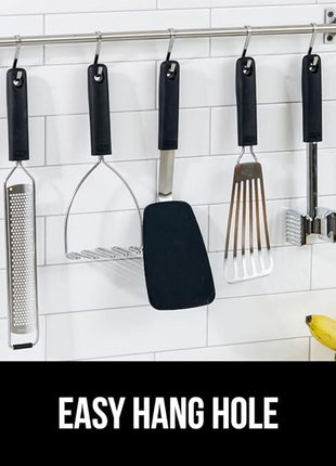 GORILLA GRIP Patented BPA-Free Non-Scratch Spatula, Heat Resistant Silicone Head for Nonstick Cooking Pans, Soft Rubber Handle, Kitchen Spatulas for Flipping, Holiday Prep Essentials, 11.6 in, Black