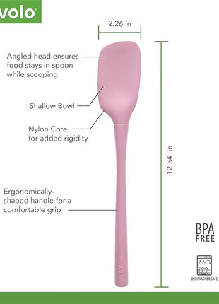Tovolo Flex-Core All Silicone Spoonula, Tapered Edge, Ergonomic Handle, Heat Resistant