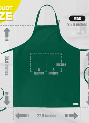 ROTANET Extra Large Apron for Men Adjustable Bib Aprons with 2 Pockets Cooking Kitchen Women Chef Water & Oil Resistant