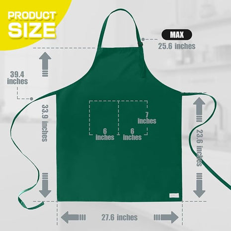 ROTANET Extra Large Apron for Men Adjustable Bib Aprons with 2 Pockets Cooking Kitchen Women Chef Water & Oil Resistant