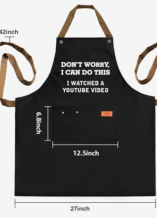 REHAVE Funny Gift for Men, Women, Dad, Anniversary, Christmas Gifts for Husband, Boyfriend, Brother, Uncle, Unique Birthday Grilling Gift, Father's Day Gifts from Daughter Son – BBQ Cooking Chef Apron