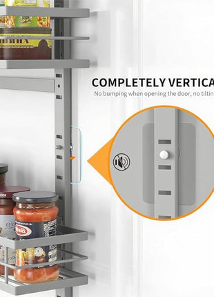 Moforoco Grey 9-Tier Over The Door Pantry Organizer, Pantry Organization and Storage, Black Hanging Basket Wall Spice Rack Seasoning Shelves