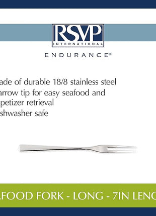 RSVP International Endurance Collection Seafood Tool, Long Fork, Stainless Steel