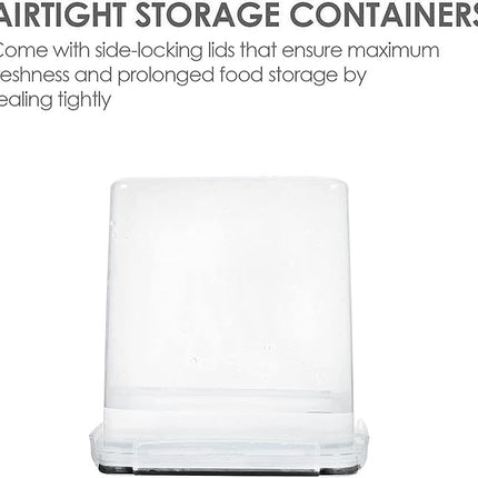 Vtopmart Food Storage Containers 2.5L / 84.5oz, 4 Pieces BPA Free Plastic Airtight Canister for Flour, Sugar, Baking Supplies, with 4 Measuring Cups and 24 Labels, Black