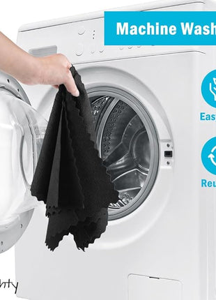 Orighty Black Microfiber Cleaning Cloth, 100 Pack Highly Absorbent Cleaning Supplies, Lint Free Kitchen Towels Cleaning Rags, Microfiber Towels for Cars, House, Window, 12x12 inch