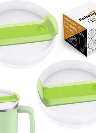 40 OZ Tumbler Lid Replacement Fit for Stanley Cup, 2 Pack Replacement Lids Fit for Stanley Travel Tumbler, Spill Proof Tumbler Covers for Stanley Cup Accessories (Opaque - Bright Lime)