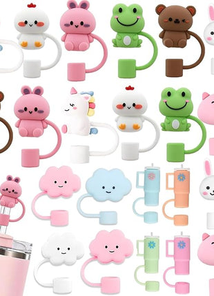 22Pc Straw Cover for Stanley Cup, Silicone Straw Topper for Stanley Cup 30&40oz with Tumblers, 10mm 0.4in Lid Accessories (Reusable)