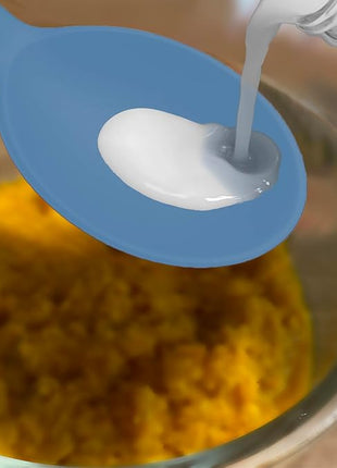 Pack of 2 Large Silicone Cooking Spoons,Non Stick Solid Basting Spoon,Heat-Resistant Kitchen Utensils for Mixing,Serving,Draining,Stirring (Starry Blue)