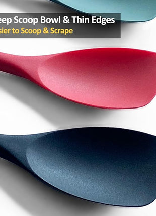 Upgrade Silicone Spatula Spoon Set,VOVOLY Heat Resistant Rubber Spoonula, Seamless Non-Stick Flexible Scrapers for Baking Mixing Tool,3 Pack, Black