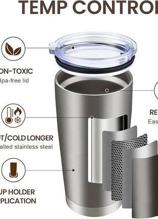 MEWAY 20oz Tumbler 4 Pack Double Wall Vacuum Insulated Travel Mug Bulk, Mix Color Stainless Steel Tumblers with Lid and Straw, Durable Powder Coated Coffee Cups for Cold & Hot Drinks（Mix Color, 4