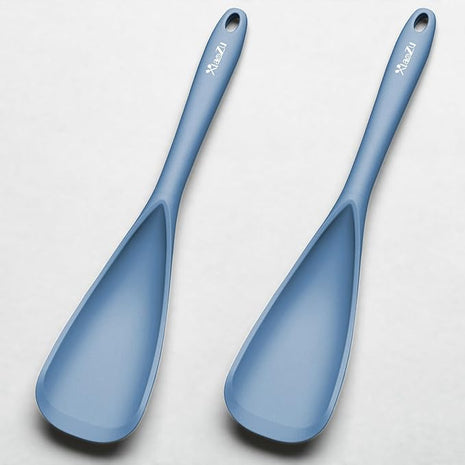 Silicone Spatula Spoon, Great for Both Cooking and Serving Durable BPA-Free Matte Black Silicone, Seamless Design, Safe for Nonstick Cooking Surfaces, 2-Pcs, Starry Blue
