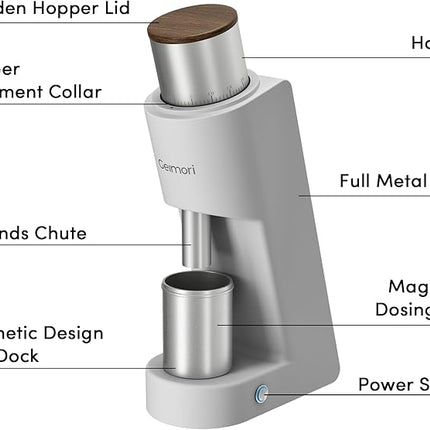 Burr Coffee Grinder,Wirsh Electric Single Dose Coffee Grinder Geimori GU38 with 38mm 6-Core Conical Burr,Stepless Adjustment for Espresso,Drip,French Press,Cold Brew,Bellows Included.