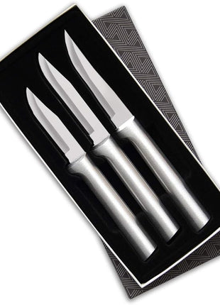 Rada Cutlery 3-Piece Paring Knife Galore Knife Gift Set, Silver Handles