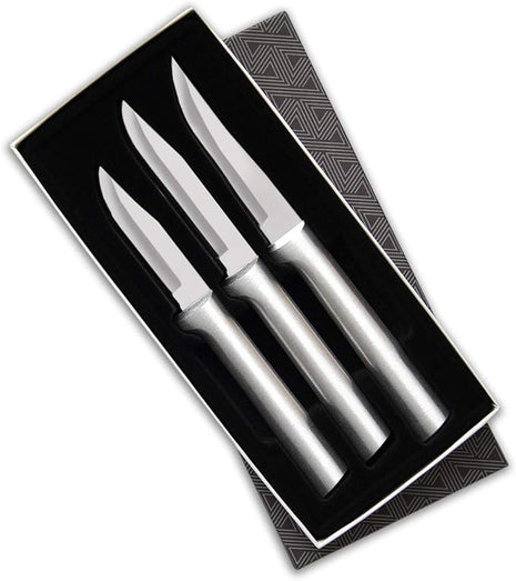 Rada Cutlery 3-Piece Paring Knife Galore Knife Gift Set, Silver Handles