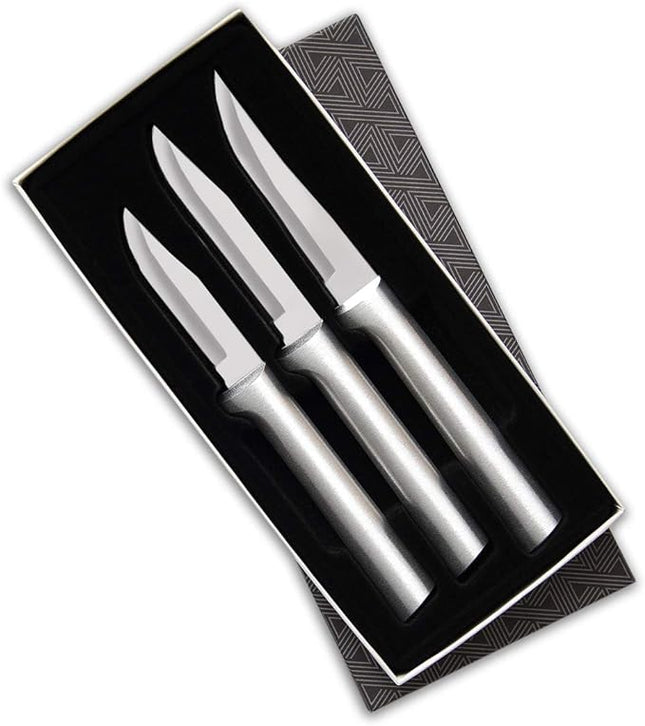 Rada Cutlery 3-Piece Paring Knife Galore Knife Gift Set, Silver Handles