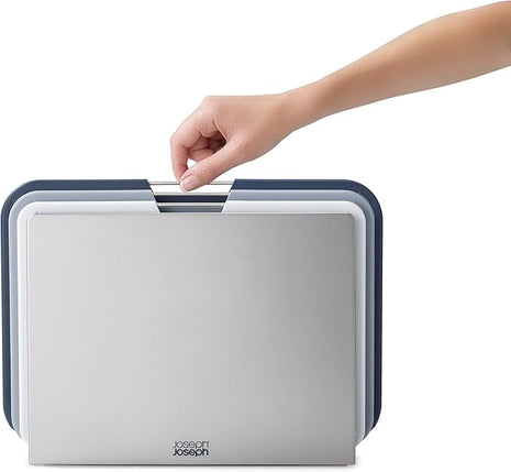 Joseph Joseph Nest Large 3-Piece Color coded Cutting Board Set with Storage Stand, Large - Grey