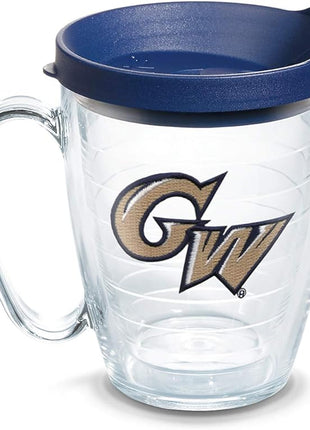 Tervis George Washington Colonials Logo Tumbler with Emblem and Navy Lid 16oz Mug, Clear