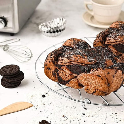 TamBee 9 Inch Round Cooling Racks for Cooking and Baking 304 Stainless Steel Cooling Racks Baking and Cooling Steaming Rack w Stand Cookware for Air Fryer Pressure Cooker Canning