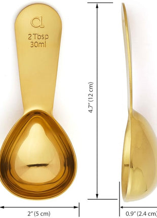 Apace Living Coffee Scoop (Set of 2) - 2 Tablespoon (2 Tbsp / 1/8 Cup / 1 oz) - The Best Stainless Steel Measuring Spoons for Coffee, Tea, and More