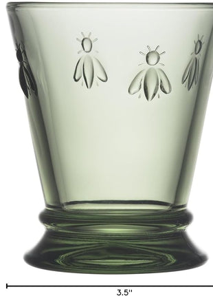 La Rochere Napoleon Bee Green Tumbler Set of 6 – La Rochere Bee Glassware Sets – Fancy Glassware Drinking Glasses (9 oz)