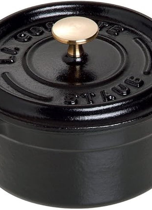 Staub Cast Iron 0.25-qt Mini Round Cocotte - Matte Black, Made in France