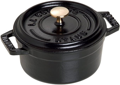 Staub Cast Iron 0.25-qt Mini Round Cocotte - Matte Black, Made in France