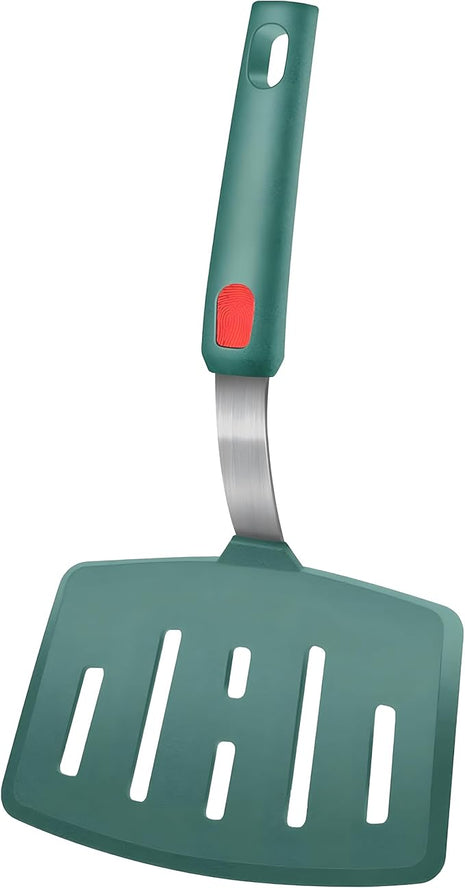 Silicone Spatula Turner, Omelette Egg Spatula Heat Resistant, Extra Wide Slotted Spatula for Cooking, Pancake Fish Spatulas Flipper for Nonstick Cookware Pan 600°F for Kitchen Use (Green)