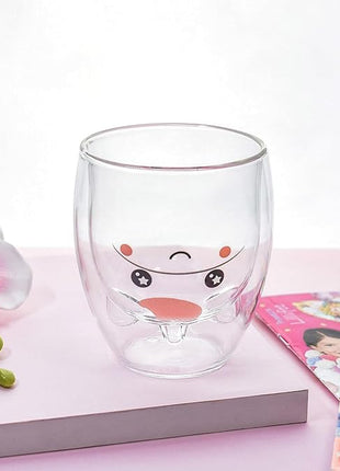 Unicorn Mug Cute Mugs Glass Double Wall Insulated Glass Espresso Cup, Coffee Cup, Tea Cup, Milk Cup, Kawaii Gifts, for women girls friends, Christmas Birthday (Unicorn)