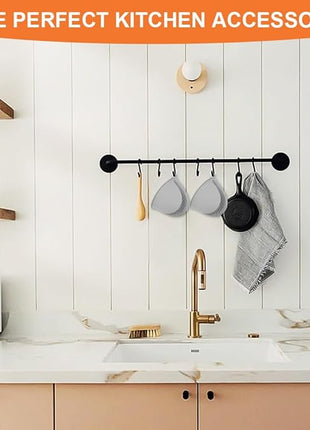 AUAUY 1 Pair Mini Silicone Oven Mitts, Heat Resistant Pot Holders Mitts, Cute Oven Pinch Grip Gloves, Small Potholders for Kitchen, Air Fryer Mitts Pair for Cooking, Baking and Grilling (Light Gray)