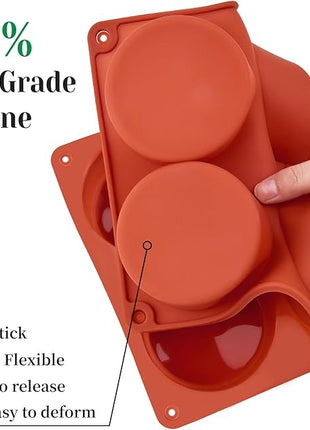 2 Pack Silicone Egg Bite Molds, Deep 3 Inch Frittata Baking Pans, Round Baking Molds for Breakfast Sandwiches, English Muffin, Hamburger Buns, Cheesecake, Dinner Rolls