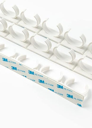 Spice Clip Grippers For Cabinet Doors - Organizer for Spices - Spice Rack Holds15 Spice Jars - Extemely Strong 3M Adhesive Gripper In White For Pantry 15 Ct