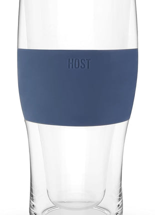 HOST Beer FREEZE Beer Glass Cups Set Drinking Glasses, Freezer Mugs with Gel Double Walled Cool Cups Plastic Multicolor 16oz Set of 4