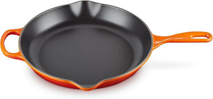 Le Creuset Enameled Cast Iron Signature Iron Handle Skillet, 11.75", Flame