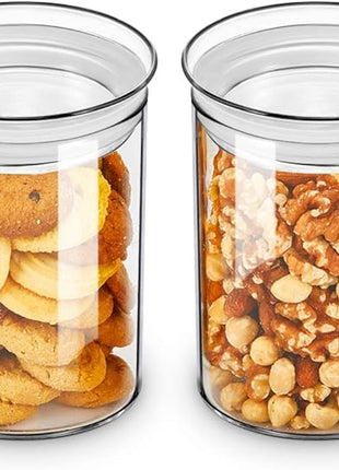 ZENS 27oz Glass Jars with Airtight Lid Set of 2, Clear Glass Storage Containers, Glass Kitchen Canisters with Airtight Lids, Coffee Jars for Brown Sugar, Pantry Organization