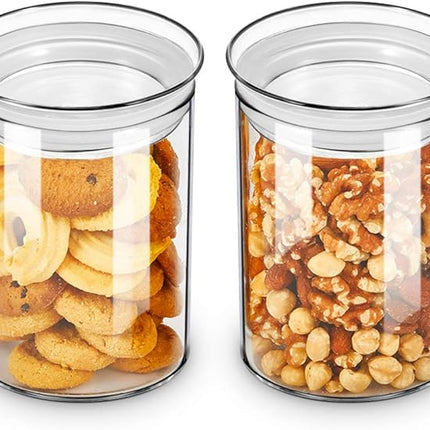 ZENS 27oz Glass Jars with Airtight Lid Set of 2, Clear Glass Storage Containers, Glass Kitchen Canisters with Airtight Lids, Coffee Jars for Brown Sugar, Pantry Organization