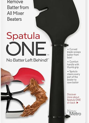 Silicone Spatula ONE Mixer Beater Scraper and Spatula, Black