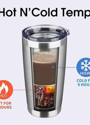 20oz Tumbler Bulk Stainless Steel Vacuum Insulated Tumblers with Lid Double Wall Travel Mug Durable Powder Coated Coffee Cup, Suitable for Ice Drinks and Hot Beverage (Gray 12pack)